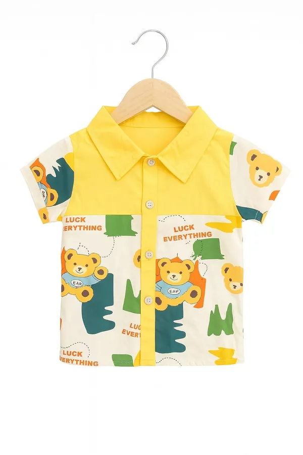 Yellow_Trendy_&_Comfortable_Lucky_Bears_Shirt_&_Denim_Set_For_Boys
