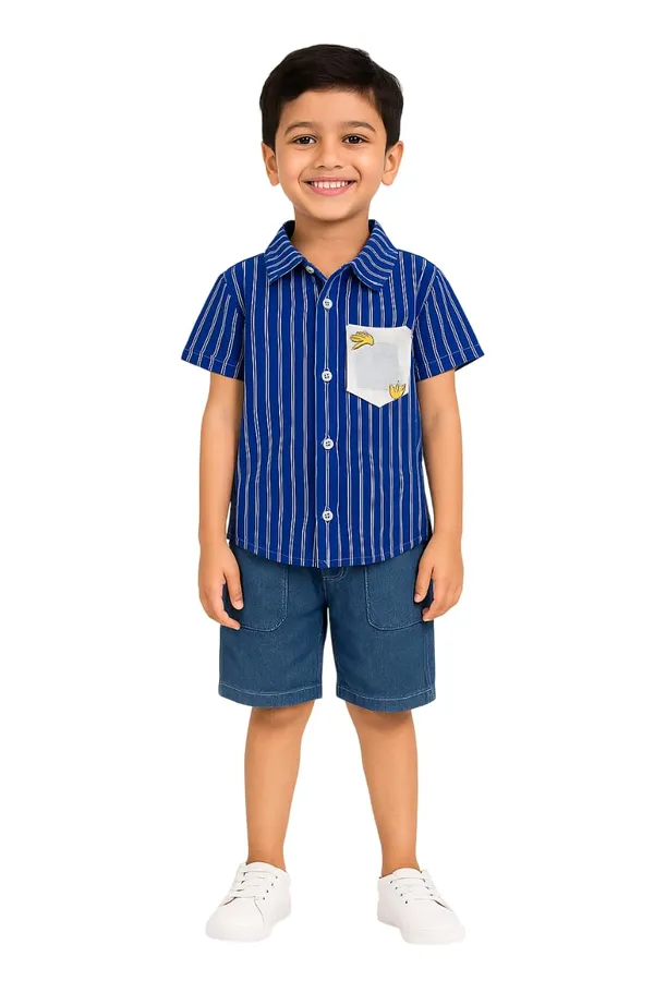 Blue_Trendy_&_Comfortable_Striped_Shirt_&_Shorts_Set_For_Boys