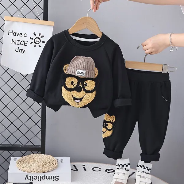 Black_Bear_Print_Sweatshirt_&_Jogger_Set_for_Boys/Girls