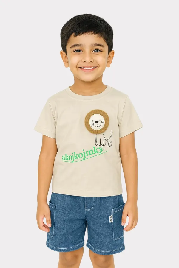 Grey_Trendy_&_Comfortable_Little_King_Lion_Tee_&_Shorts_Set_For_Boys