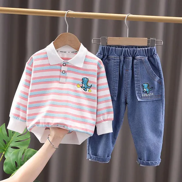 Dino_Polo_Striped_Outfit_Set