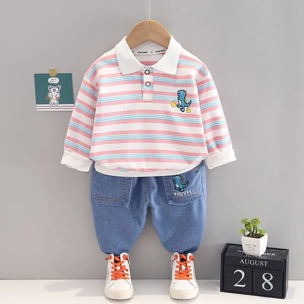 Dino_Polo_Striped_Outfit_Set