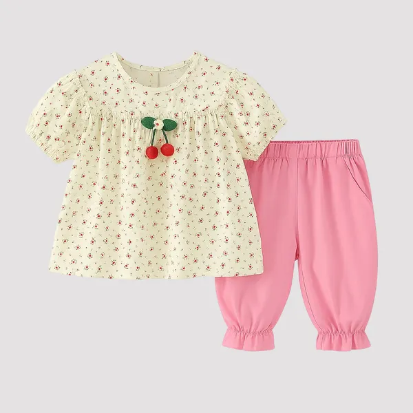 Cream_Trendy_&_Comfortable_Cherry_Pants_Set_For_Baby_Girls
