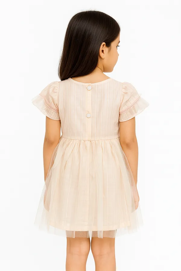 Pink_Trendy_&_Comfortable_Daisy_Garland_Flutter-Sleeve_Tulle_Party_Dress_For_Girls