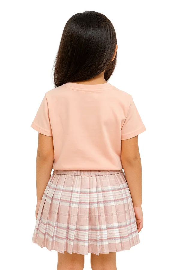 Pink_Trendy_&_Comfortable_Duckling_Day-Dream_Skirt_And_T-Shirt_Set_For_Girls
