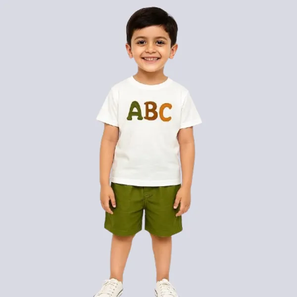 Green_Printed_Casual_Wear_Cotton_T-Shirt_&_Shorts_Set_For_Baby_Boys