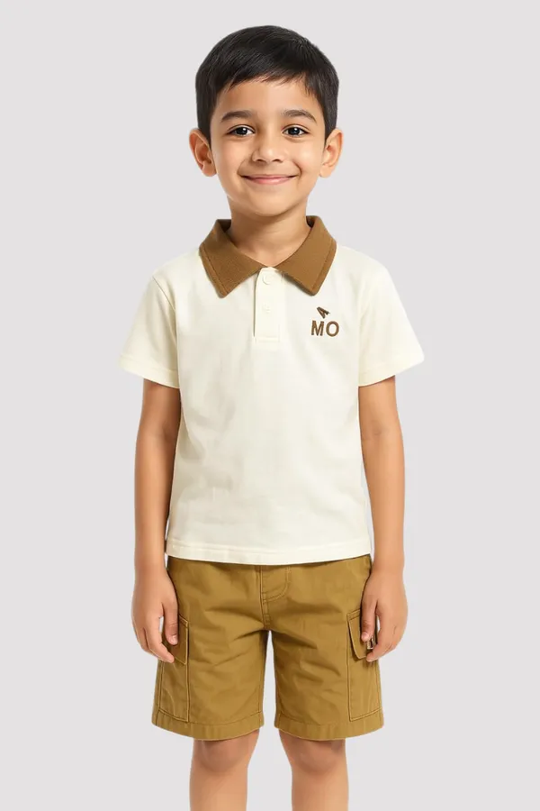 Brown_Trendy_&_Comfortable_Polo_T_Shirt_&_Shorts_Set_For_Boys