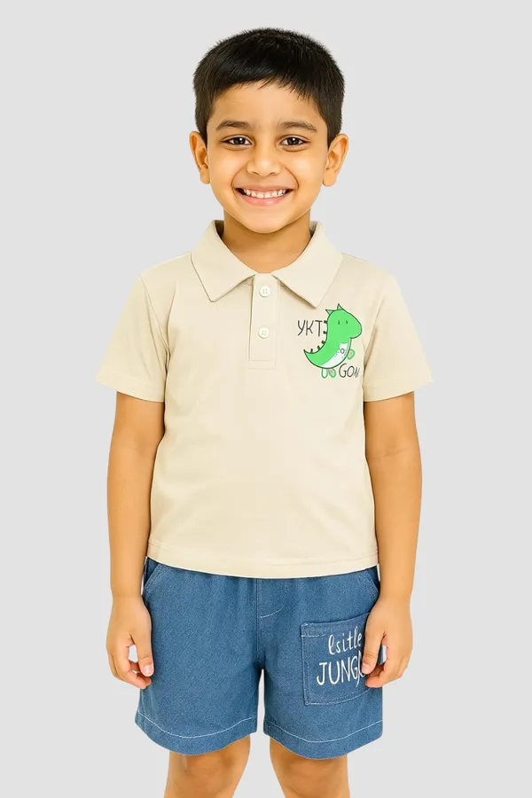 Grey_Trendy_&_Comfortable_Jurassic_Polo_Dino_Top_&_Jungle_Shorts_Set_For_Boys