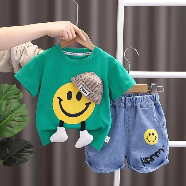 POP_STREET_KIDS_Baby_Boys_Smiley_T-Shirt_Denim_Set