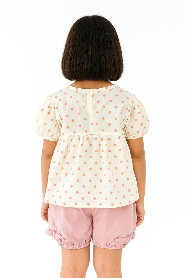 Pink_Trendy_&_Comfortable_Polka_Dot_Top_And_Shorts_Set_For_Girls
