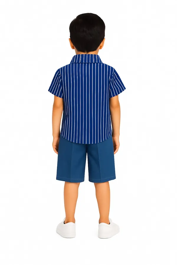 Blue_Trendy_&_Comfortable_Striped_Shirt_&_Shorts_Set_For_Boys