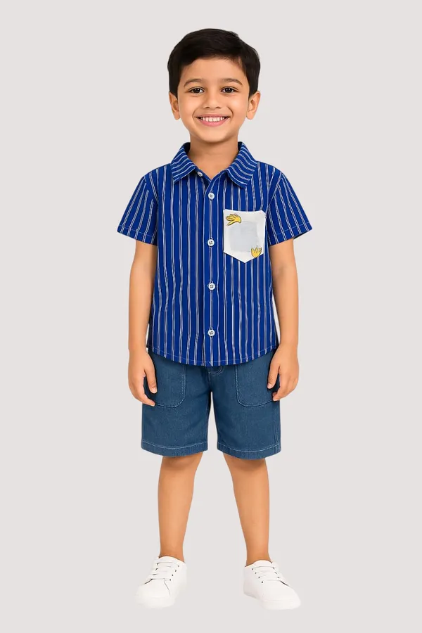 Blue_Trendy_&_Comfortable_Striped_Shirt_&_Shorts_Set_For_Boys