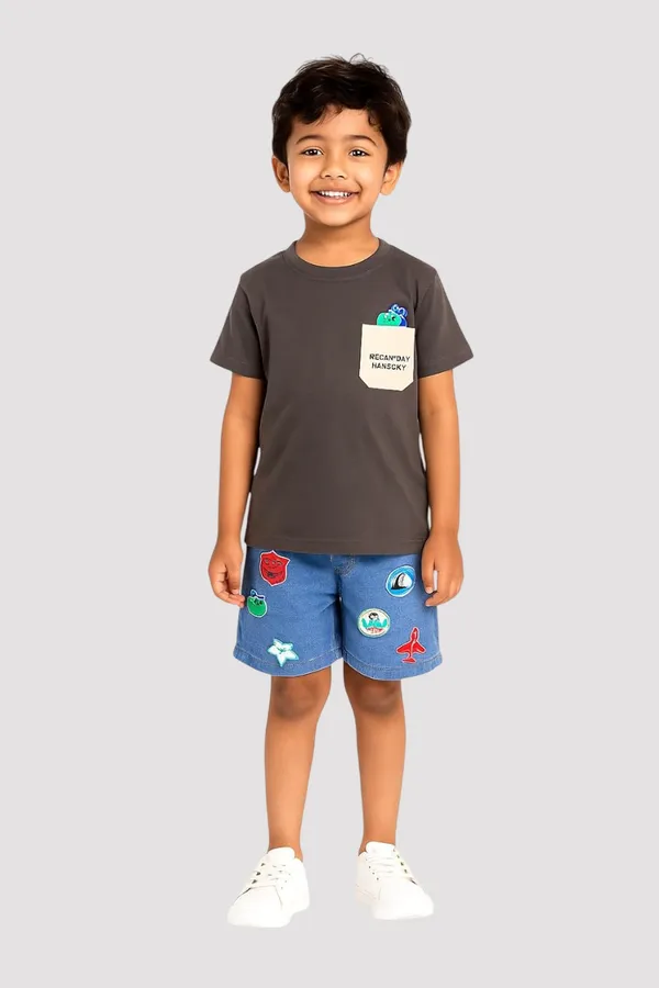 Grey_Trendy_&_Comfortable_Relax_Day_Denim_Shorts_Set_For_Boys
