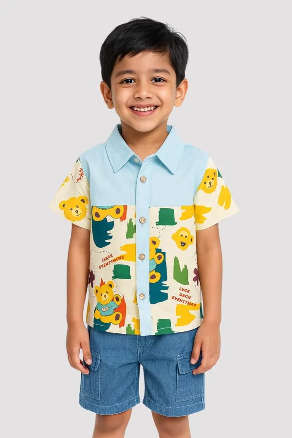 Light_Blue_Trendy_&_Comfortable_Lucky_Bears_Shirt_&_Denim_Set_For_Boys