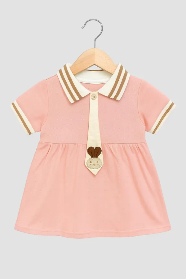 Pink_Trendy_&_Comfortable_Polo_Style_Dress_For_Girls