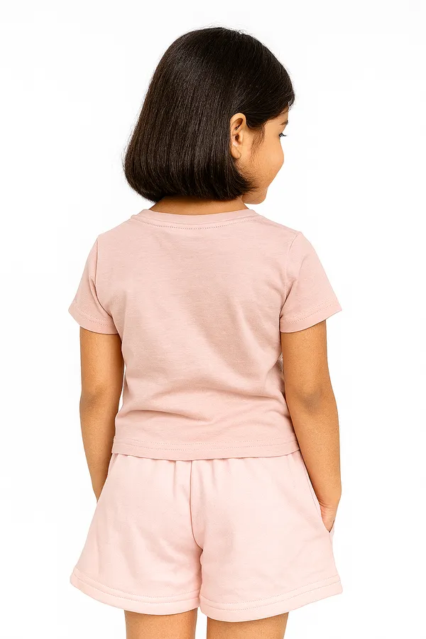 Pink_Trendy_&_Comfortable_Pastel-Bow_Graphic_Tee_&_Peach_Drawstring_Shorts_For_Girls