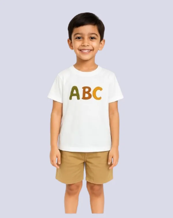 Light_Brown_Printed_Casual_Wear_Cotton_T-Shirt_&_Shorts_Set_For_Baby_Boys