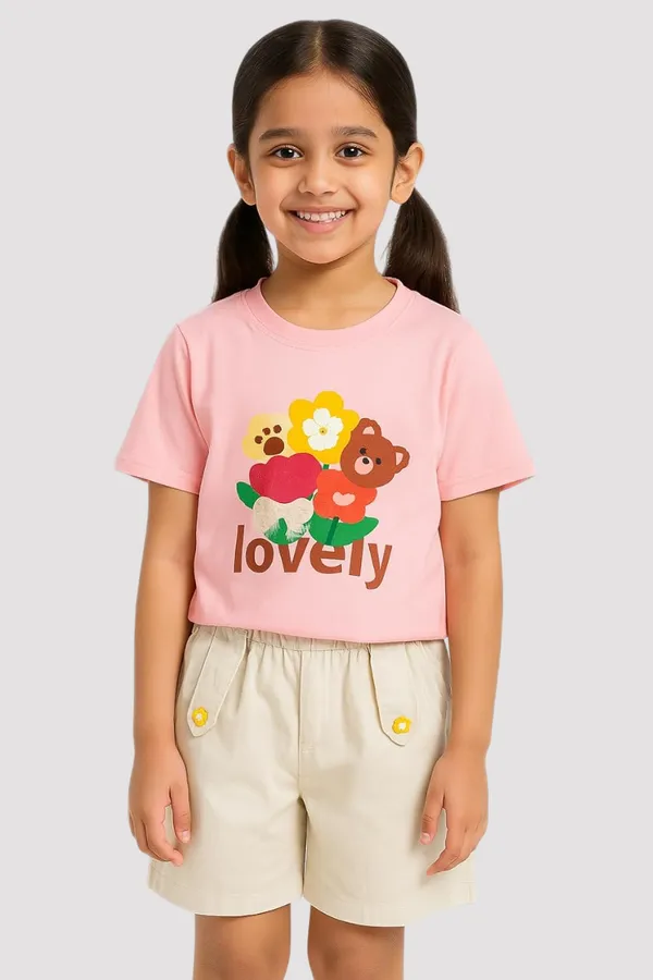 Pink_Trendy_&_Comfortable_Lovely_Bear_&_Flower_Top_For_Girls
