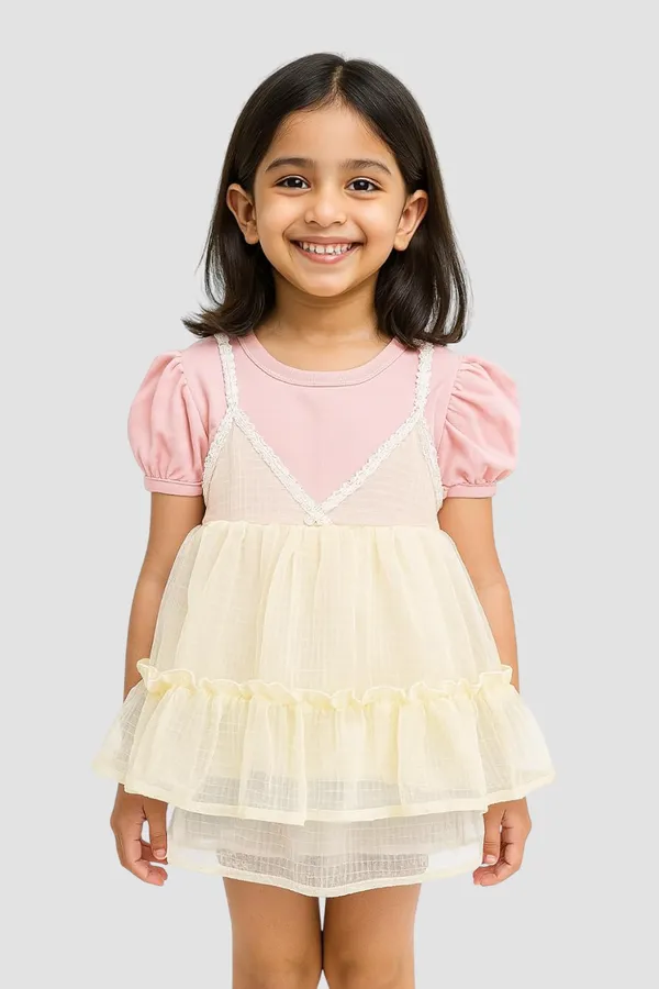 Pink_Trendy_&_Comfortable_Whimsy_Meets_Everyday_Charm_In_This_Ruffle-Layered_Dress_Set_For_Girls