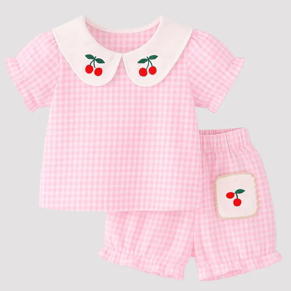 Pink_Trendy_&_Comfortable_Cherry_Shorts_Set_For_Girls