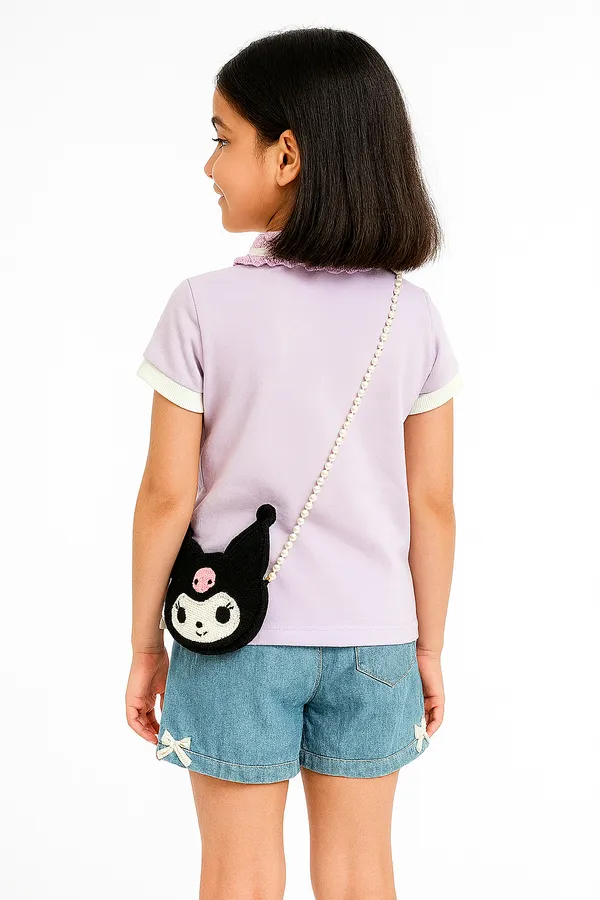 Lavender_Trendy_&_Comfortable_Lovety_Character_Polo_Tee_&_Bow-Denim_Shorts_For_Girls