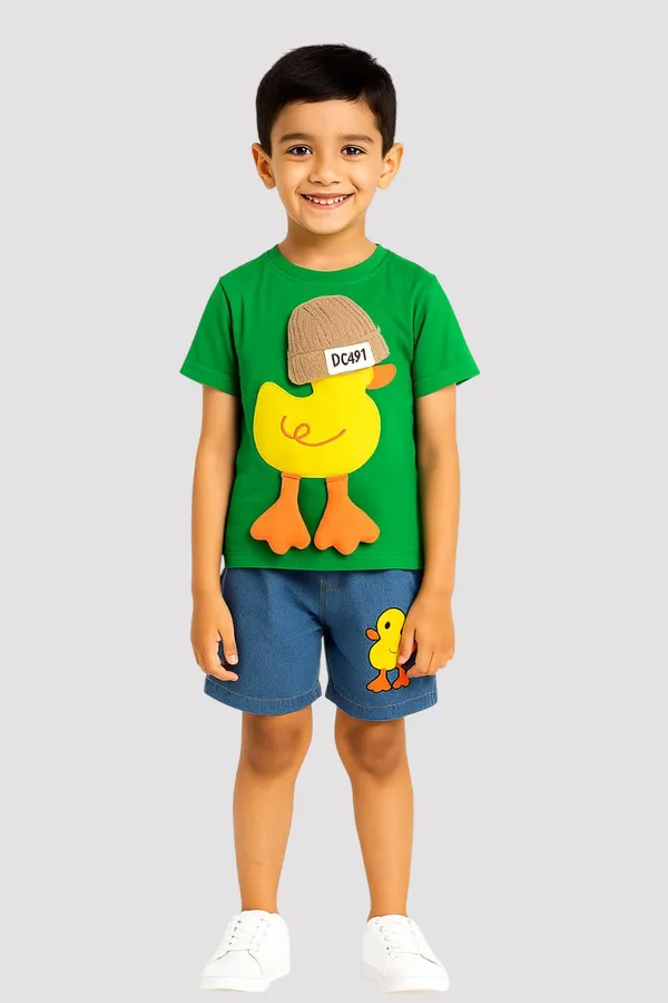 Green_Trendy_&_Comfortable_Smiley_T-Shirt_Denim_Set_For_Boys