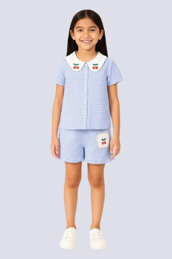 Blue_Trendy_&_Comfortable_Cherry_Shorts_Set_For_Girls