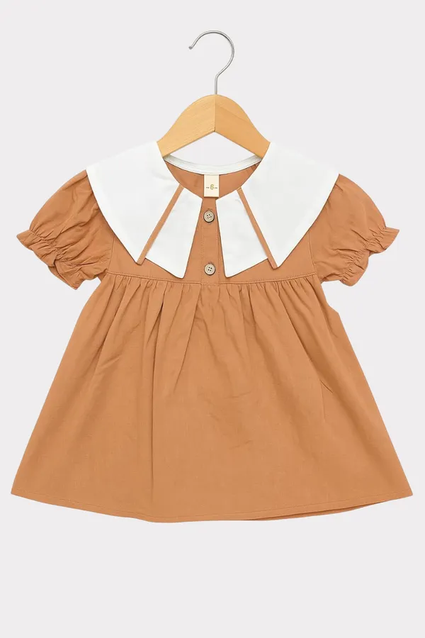 Light_Brown_Comfortable_Classic_Charm_Skirt_Set_For_Girls