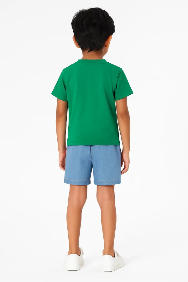 Green_Trendy_&_Comfortable_Relax_Day_Denim_Shorts_Set_For_Boys