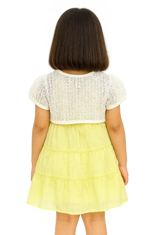 Yellow_Trendy_&_Comfortable_Pastel_Lace_Layered_Dress_For_Girls