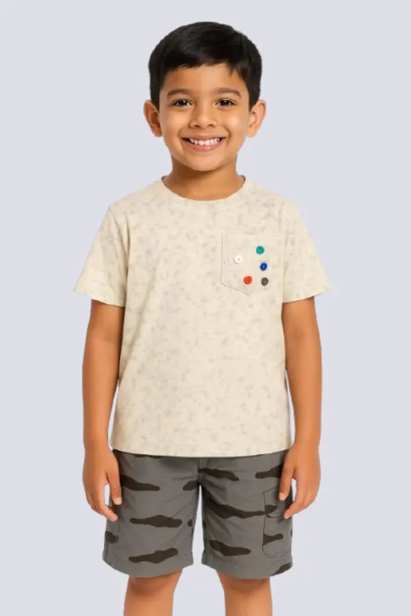 Cream_Trendy_&_Comfortable_Button_Pocket_Tee_&_Camo_Shorts_Set_For_Boys