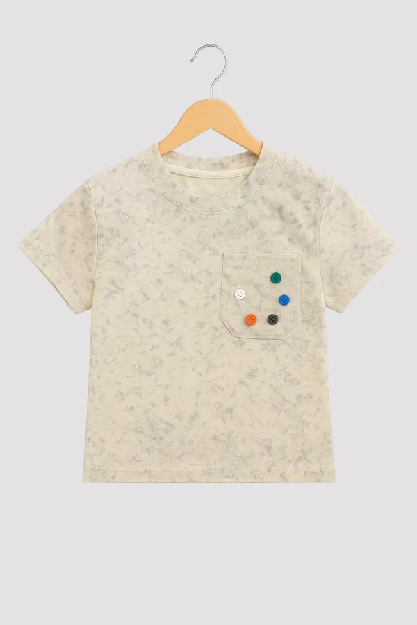 Cream_Trendy_&_Comfortable_Button_Pocket_Tee_&_Camo_Shorts_Set_For_Boys