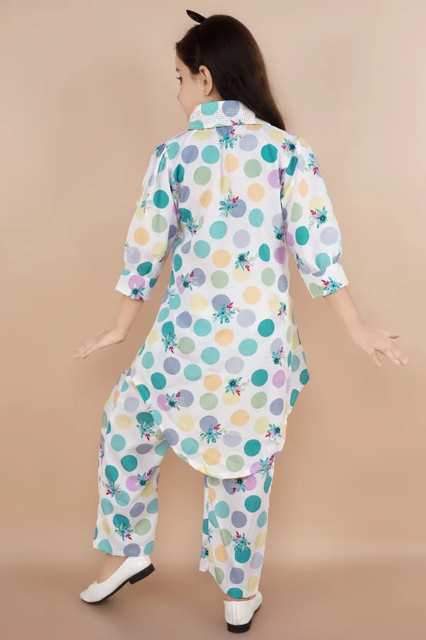 Light_Green_Printed_Polycotton_Shirt_Pant_Set_For_Girls