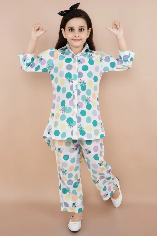 Light_Green_Printed_Polycotton_Shirt_Pant_Set_For_Girls