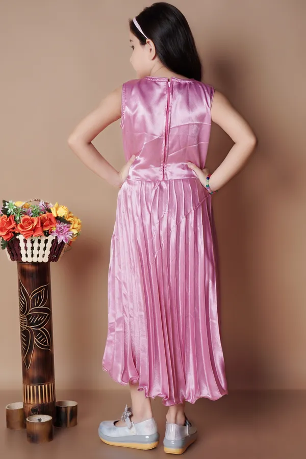 Pink_Silk_Blend_Flared/A-Line_Gown_For_Kids_Girl