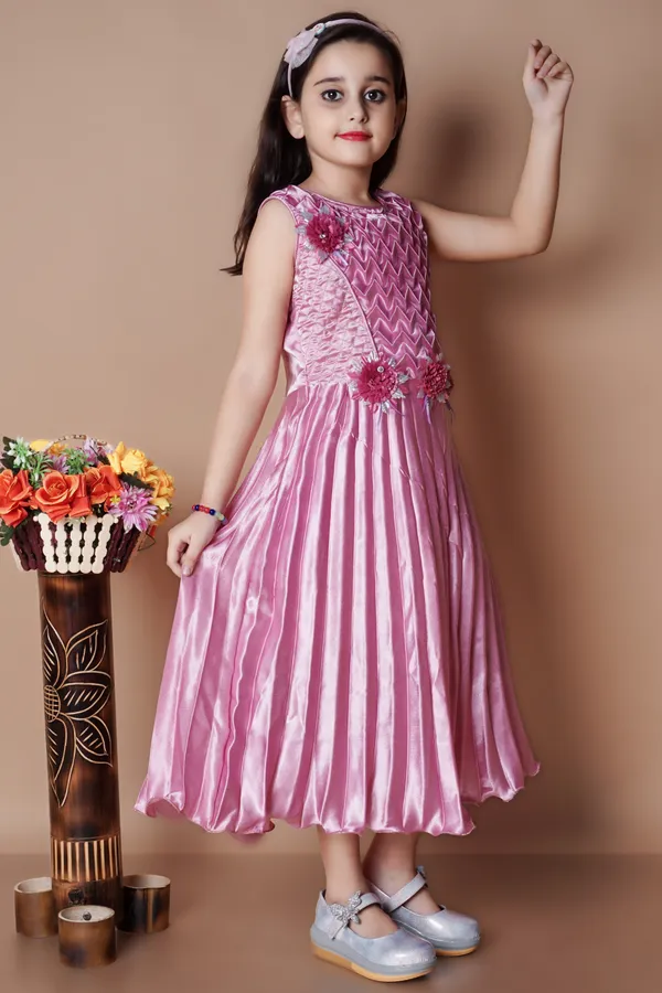 Pink_Silk_Blend_Flared/A-Line_Gown_For_Kids_Girl