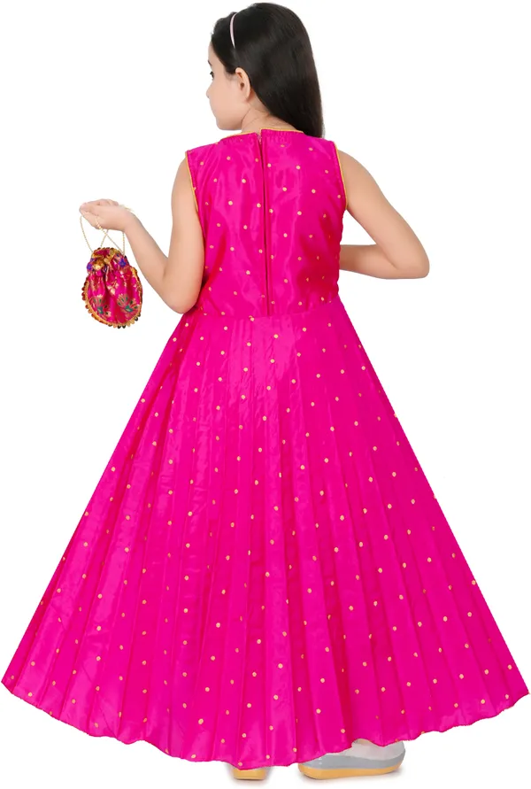 Pink_Embellished_Cotton_Silk_Gown_Handbag_Set_For_Girls