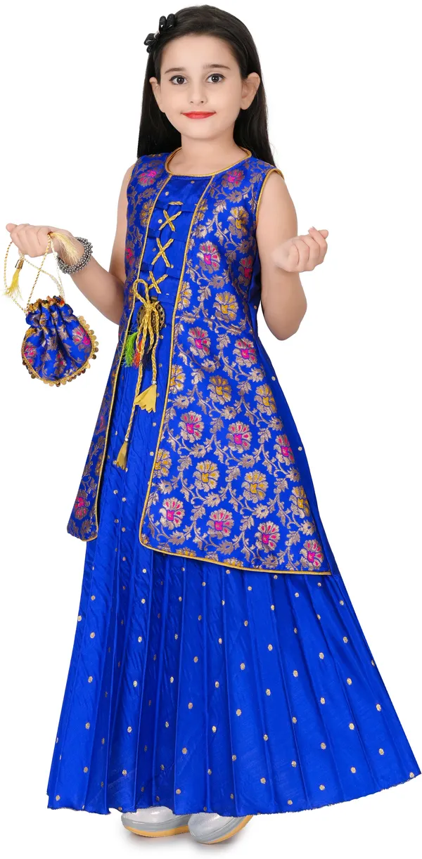 Light_Blue_Embellished_Cotton_Silk_Gown_Handbag_Set_For_Girls