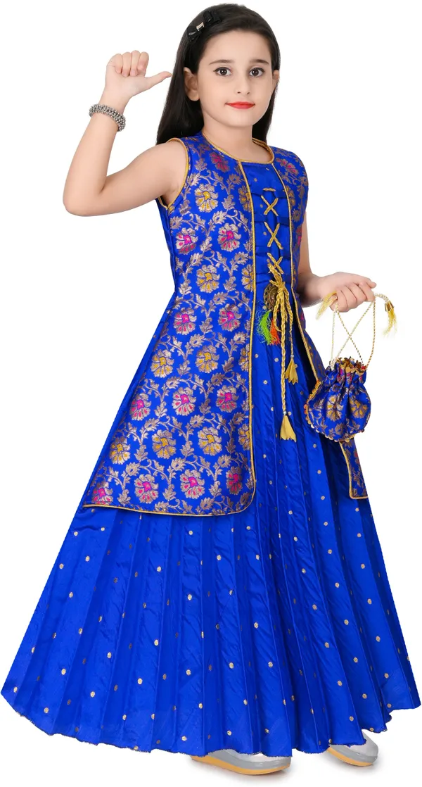 Light_Blue_Embellished_Cotton_Silk_Gown_Handbag_Set_For_Girls