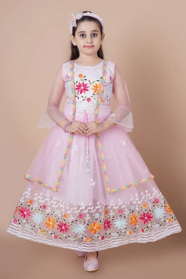 Pink_Net_Round_Neck_A-_Line_Dress_For_Girls
