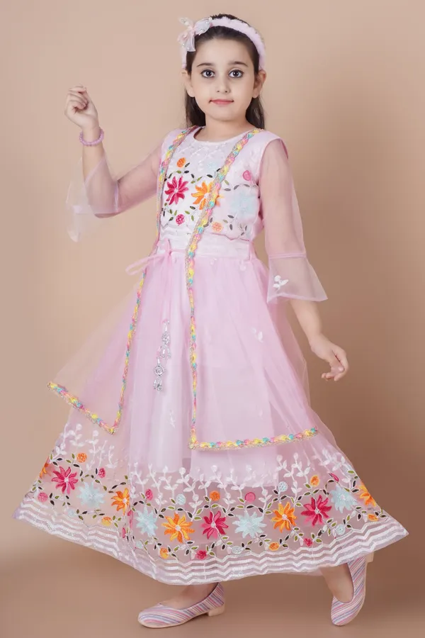 Pink_Net_Round_Neck_A-_Line_Dress_For_Girls