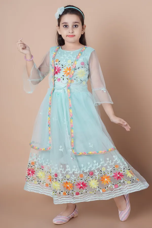 Light_Blue_Net_Round_Neck_A-_Line_Dress_For_Girls