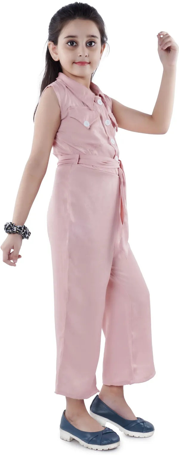Pink_Solid_Cotton_Blend_Jumpsuit_For_Girls