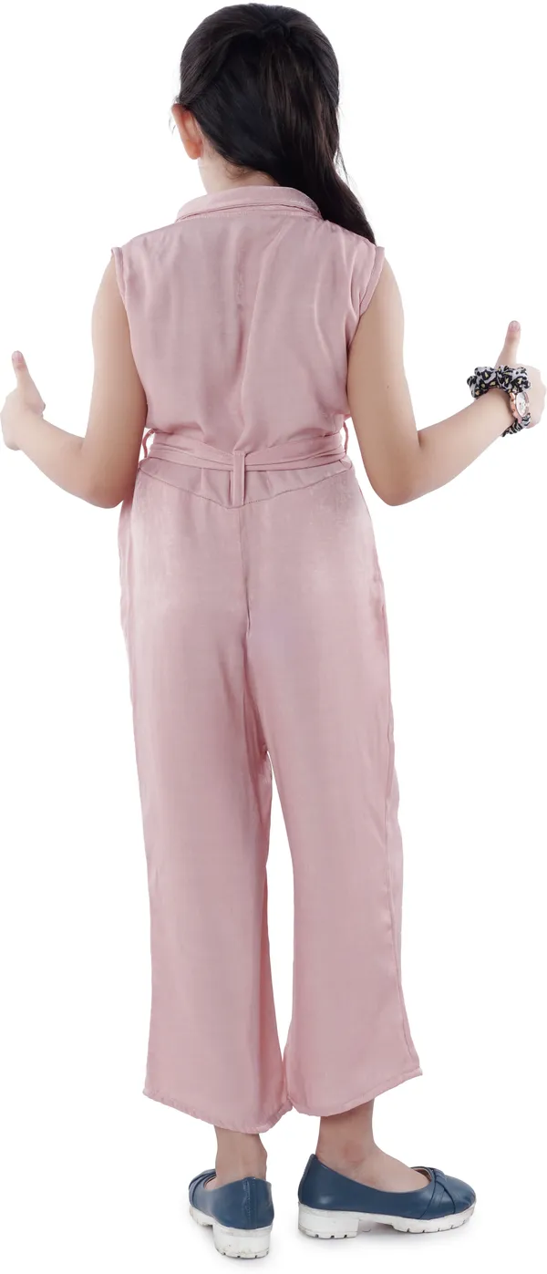Pink_Solid_Cotton_Blend_Jumpsuit_For_Girls
