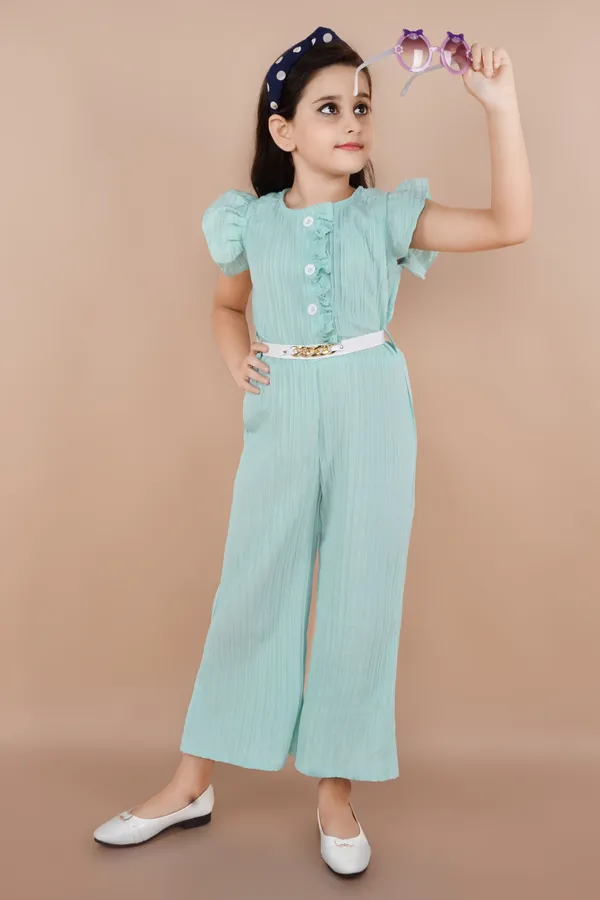 Light_Green_Solid_Cotton_Crepe_Blend_Jumpsuit_For_Girls