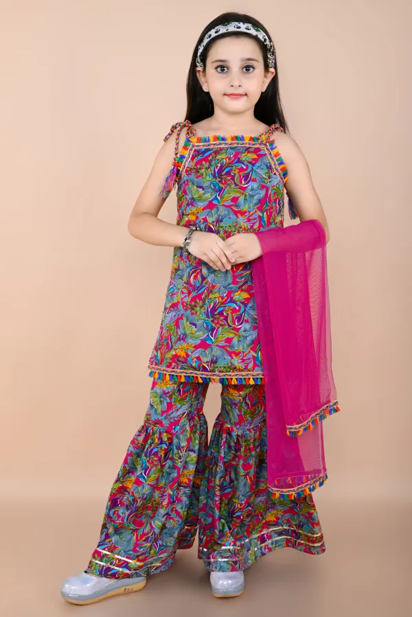 Polycotton_Printed_Square_Neck_Kurta_And_Palazzo_Set_For_Girls