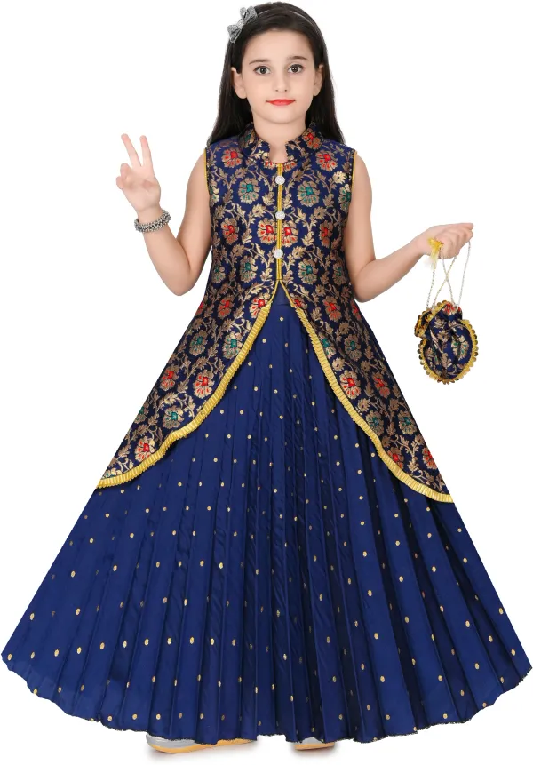 Dark_Blue_Embellished_Cotton_Silk_Gown_Handbag_Set_For_Girls