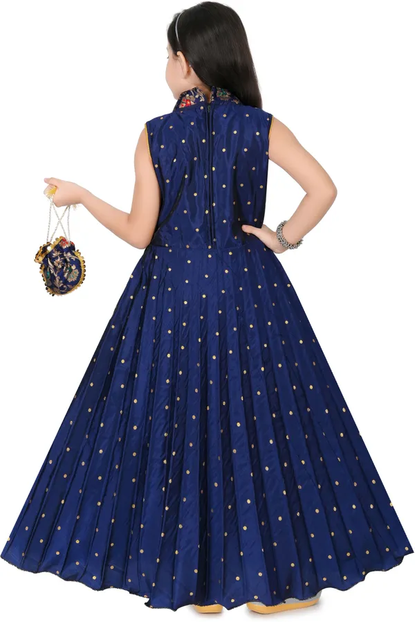 Dark_Blue_Embellished_Cotton_Silk_Gown_Handbag_Set_For_Girls