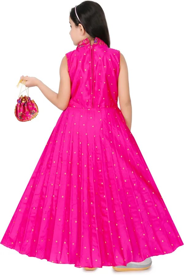 Pink_Embellished_Cotton_Silk_Gown_Handbag_Set_For_Girls