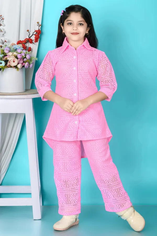 Pink_Self_Design_Crepe_Shirt_Pant_Set_For_Girls
